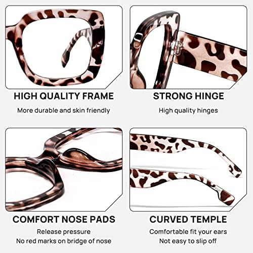 OCCI CHIARI Очила за четене дамски стилни квадратни ридеры голям размер 1.0 1.25 1.50 1.75 2.0 2.25 2.50 2.75 3.0 3.5