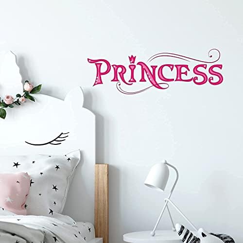 MEFOSS, 2 броя, Розови Етикети на стената в стил Принцеса, Знак Принцеса за врати, Интериор на Стаята за Момичета, 15 Х 5, Подвижни Винил за Спални за Момичета, Бебешко Кошч