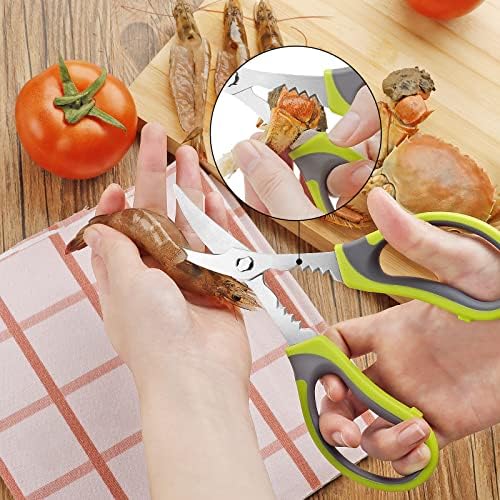 Комплект кухненски ножици Asdirne от 3 теми, професионален нож от неръждаема стомана, удобна ръкохватка TPR, включва многофункционални ножици за тежки условия на работа