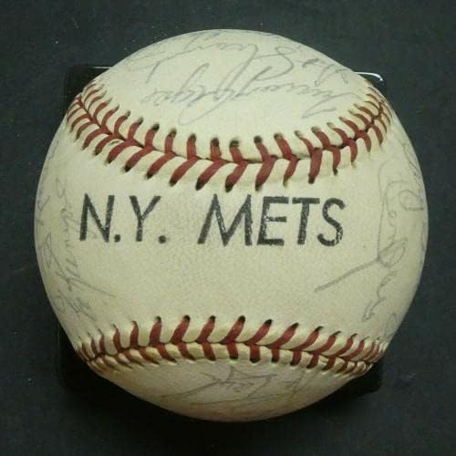 1972-73 Бейзбол с автограф Ню Метс (печат Ходжеса) Почивка е добра Siver Джоунс Mcgraw - Бейзболни топки с автографи