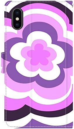 Чанта-портфейл DAFEI за iPhone Xs Max с Дизайнерски Лилаво Цветен Модел от Изкуствена Кожа, Панти Калъф-Награда за самоличност, кредитни Карти, Джоб Каишка