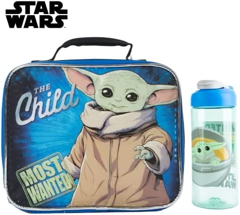 Обяд-Бокс Disney Baby Йода Mandalorian Star Wars с Набор от Бутилки за вода - Детска Мека Изолирано Чанта за Обяд за
