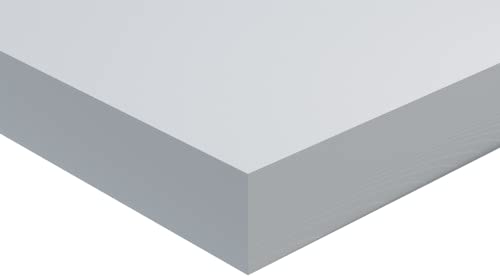 Дъска от разпенено PVC, Бяла, дебела 3/8 инча (0,38 инча, 10 mm), 42 W x 48Д