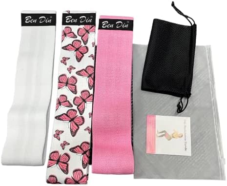 Ben Din Плячката Band Set - Комплект от 3 Стилни бандажей за жени, за Фитнес, Розово Модел, За Тренировка на мускулите на Седалището, Превръзка за бедрата, памучен Плат, Спор?