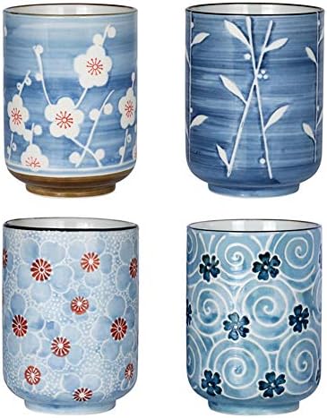 Японски керамични чаши чай Sunddo, 11 грама, чай, чаша черешов Цвят, подаръчен комплект от 4 теми