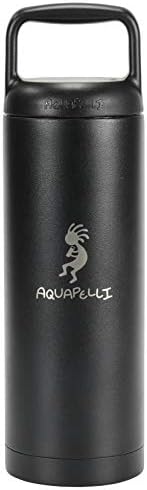 Бутилка за вода Aquapelli с вакуумна изолация, 18 мл, Тъмно-черна