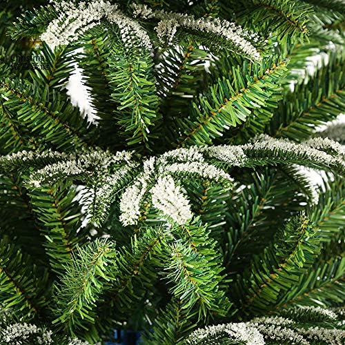 Навесная Изкуствена Коледна елха DLPY 5Ft Премиум-клас Със Сняг Флокированием на панти Са изцяло метална Крака, Без подсветка за празнична украса-Зелен 5 фута (150 см)