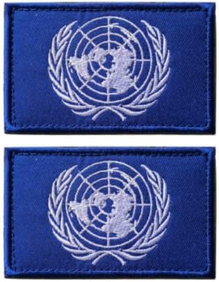 2 елемента Организацията на Обединените Нации Знаме на Европейския Съюз Бродирани Ленти за Бродерия Тъкани Кръпката Икона Кука и Контур Бродирана Нашивка