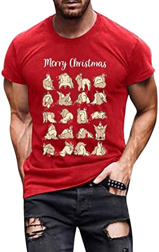 XXBR, Коледни тениски с къс ръкав за мъже, Дизайнерски костюми с грозни коледа принтом, Забавни спортни тениски с графичен дизайн, плътно Прилепнали тениски