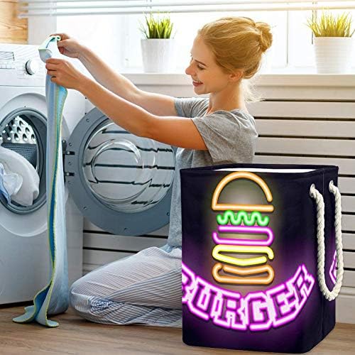 Кошница за дрехи Unicey Neon Light Color Хамбургер Large Storage Bin Сгъваема Кошница за дрехи, за Бебешки Кошници и Детски стаи