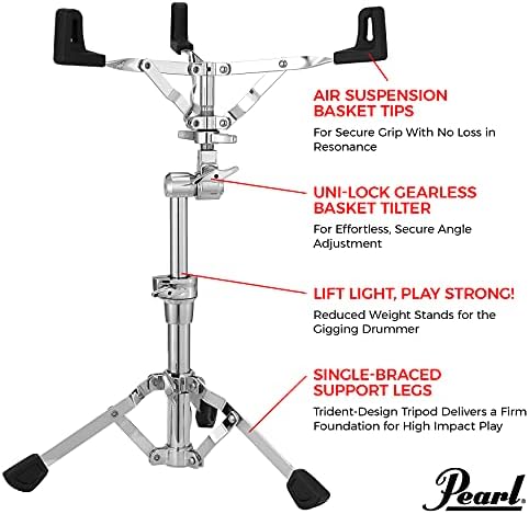 Поставка за малкия барабан Pearl S930 с двойна стена, безредукторным механизъм за наклон на кошницата UniLock, тежки крака с двойна стена и регулируем изземване, предназна?