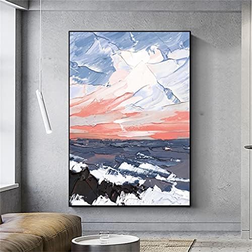 HOUKAI Цветна картина с маслени бои Небе от Океана, най-Големия Размер, Ръчно Рисувани, Абстрактна живопис, Начало Декор,