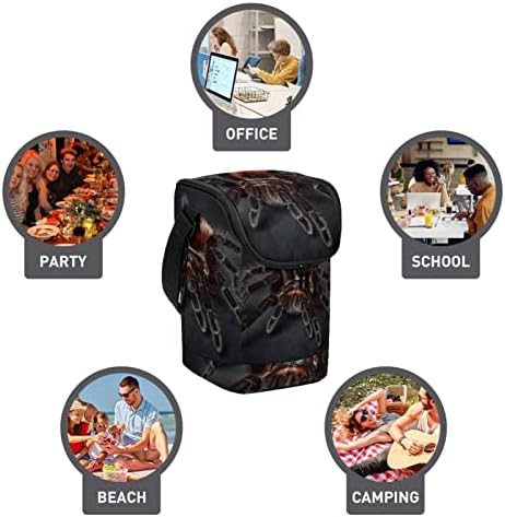 Дамски Чанта за обяд GUEROTKR, Кутия за Обяд за мъже, Мъжки Кутия за Обяд, черно художествен модел с животни