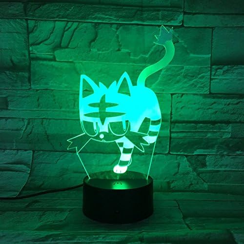 3D Котка лека нощ USB Сензорен Прекъсвач Декор Тенис на Маса Оптични Илюзии Лампи 7 Цвята Променя Светлини Led Настолна Лампа Коледна Къща Любовта детски Рожден Ден Дет