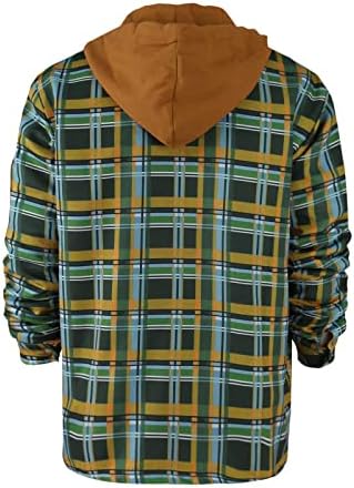 Якета за мъже, Мъжки стеганая клетчатая риза с копчета с подплата от кадифе за запазване на топлината Яке с качулка