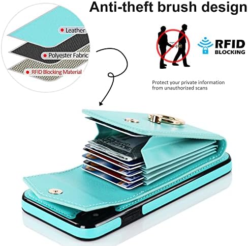 Asuwish Калъф за телефон iPhone Xs X 10 10s Чанта-портфейл със Защитно фолио, изработени от Закалено Стъкло и RFID-Блокирующим
