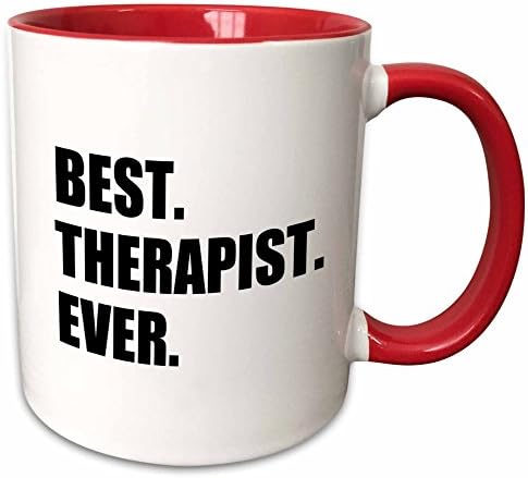 3dRose най-Добрият подарък Терапевт за психиатри и терапевтични работи два цвята Черна чаша с надпис, 1 брой (опаковка