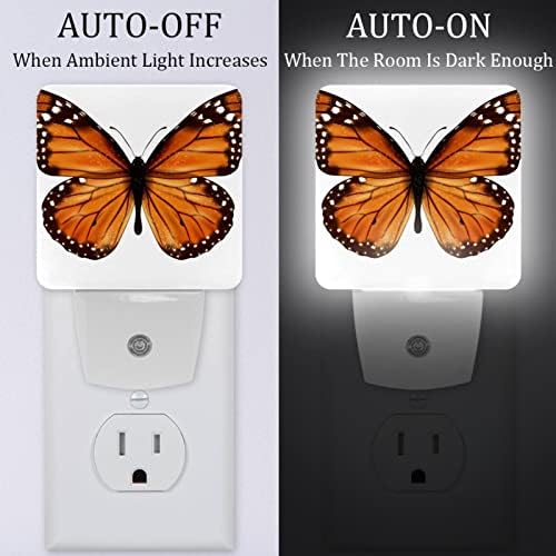 2 Опаковки Led нощна светлина с Автоматично захранване/выключением, Светещ Пеперуда, идеален за спални, баня, детска, Кухня, коридор