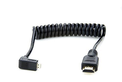 Спирален кабел Atomos с прав ъгъл от Микро до Full HDMI (11,8-17,7 инча)