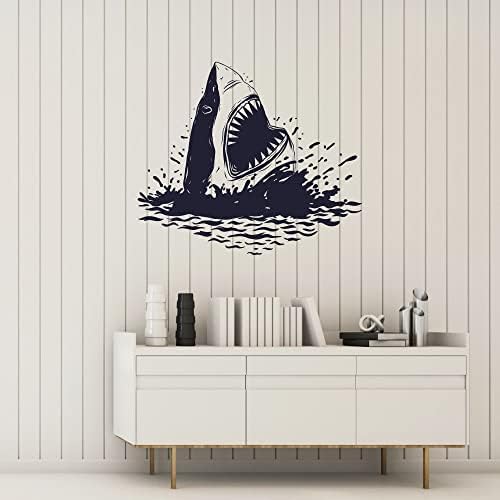 Vinyl Стикер На Стената с изображението на Акула, Етикети С Участието на Хищник, Кусающего Челюстта, Рисувани Стенни