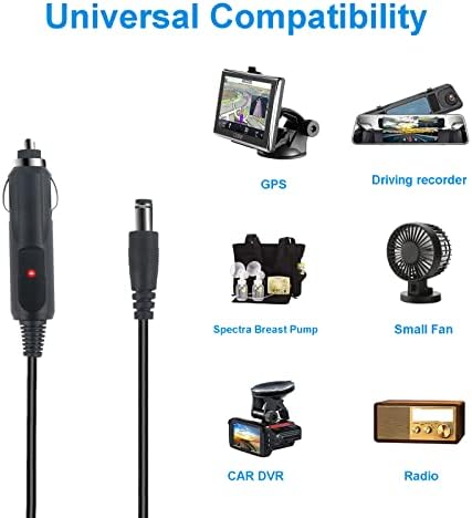 Зарядно за кола TL-JIYPU 12V 2A, Универсален адаптер за постоянен ток 5,5x2,1mm с 8 конектори за DVD-плейър, GPS, Bluetooth
