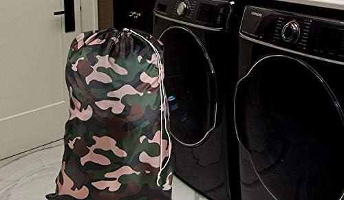 Персонализирани найлонова торба за дрехи с цип на шнур и възможност за машинно пране (тъмно наситен зелен)
