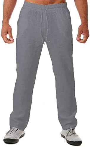 MIASHUI Панталони-карго за Мъже Свободен Намаляване на Мъжките Ежедневни Панталони Летни Плажни Панталони за Йога Свободно Намаляване на Преките Краката Еластични