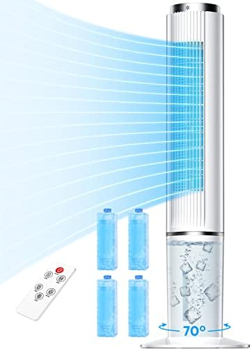 Един изпарителен Охладител на въздуха, Кула фен SKYICE Без прозорци, с 3 Скорости на охлаждане, Пакети с лед за пакети