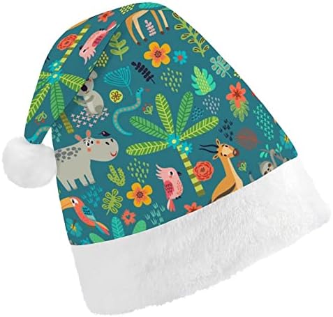 Коледни шапки с животни от джунглата, обемни шапки за възрастни, коледна шапка за празници, аксесоари за коледното парти