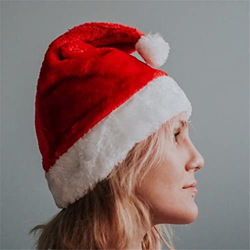 Коледна шапка GANFANREN за деца и възрастни, Плюшен Шапка на Дядо Коледа за украса на Коледното парти (Цвят: A, Размер: за възрастни 28x39 см)