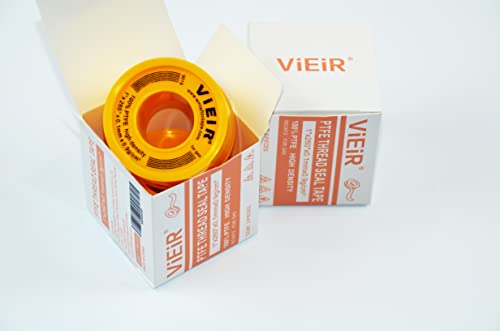 Тефлонова лента с висока плътност Vieira 1 инч (ширина) X 250 см (дължина) - PTFE лента за вик тръби - Уплътняване на резби - Подходящ за накрайник за душ и тръби - Уплътняване н