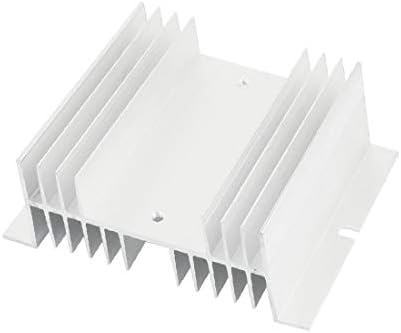 X-DREE Сребрист Алуминиев радиатор за отвеждане на топлината Охлаждащо ребро за твърди реле 100 mm x 50 mm (Aleta de