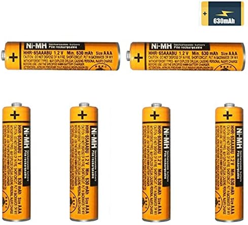 акумулаторна батерия pyanz NI-MH ААА 1,2 V 630mah 6-Pack HHR-55AAABU AAA за безжични телефони Panasonic, дистанционни