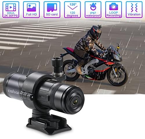 Място на мотоциклетном каската Osivy Отпред и отзад, Спортни Камера с двойна леща 2K с връзката Wi-Fi дистанционно управление