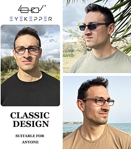 Очила за четене в ивица с пружинным тръба на шарнирна връзка Eyekepper (3 двойки) Мъжки, комплектът включва ридеры Sunshine