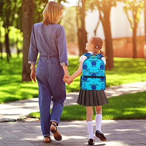 KAPOHU Синьо с Изображение на Костенурка, Всекидневни Училище раница за Момчета и Момичета, Чанта за лаптоп, чанта за