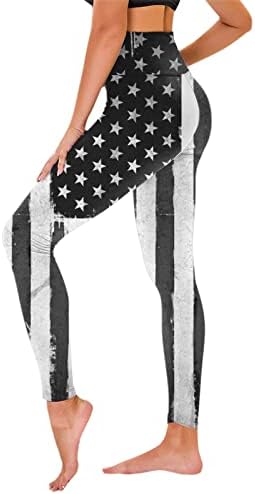 Гамаши за Жени с Флага на сащ, Панталони За Йога с Висока Талия, Подтягивающие Бедрата, САЩ, 4 юли, Шарени Гамаши за