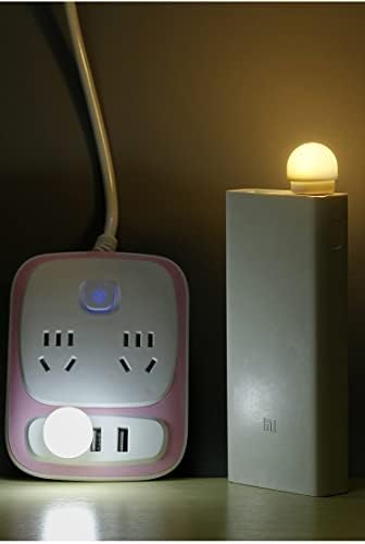 USB-нощна светлина във формата на гъба, Преносим мини-USB-нощна светлина, led USB-нощна светлина, за PC, powerbank на закрито, на открито, за пътуване, четене (4 бр. бял + 2 бр. топъл)