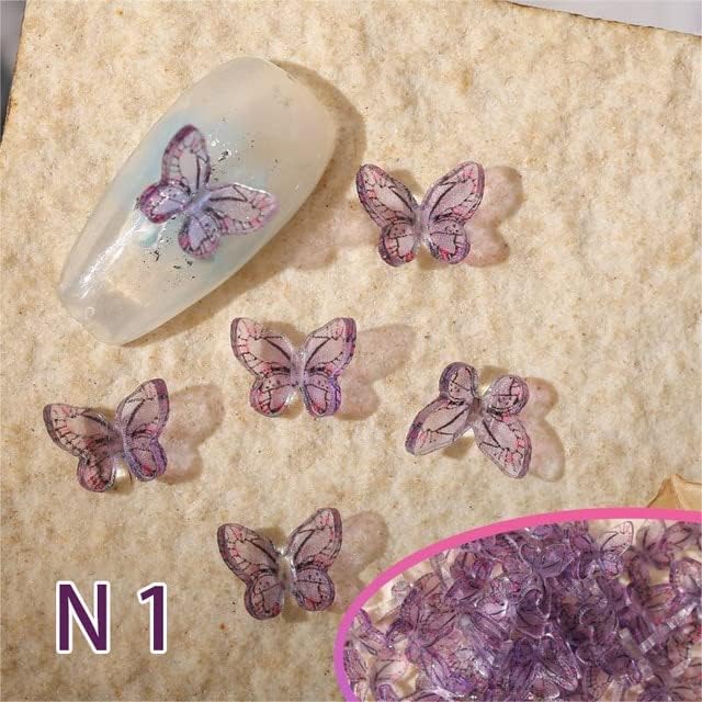 20 бр/опаковане. Пеперуда 3D Light 53 Цветна Комбинация от Розово и лилаво на Цветя За Декорация на нокти, Аксесоари