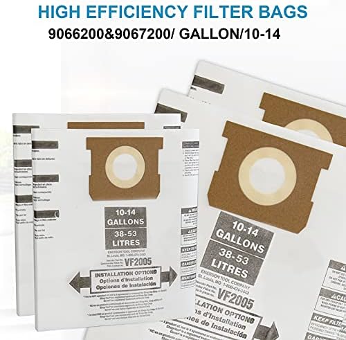 12 Опаковки Сменяеми торбички за вакуум филтър Тип F/I/J VF2005 90662 90672 CMXZVBE38768, Съвместими с магазинным почистване ЗАНАЯТЧИЙСКА Обем 10-14 Галона за мокро и сухо почистване