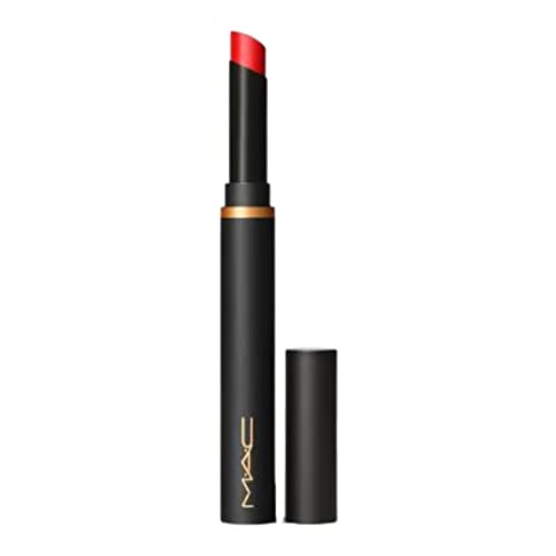 Червило MAC Powder Kiss Velvet Blur Тънък Stick Lipstick - 889 Ruby New (Ярко-синьо-червено)