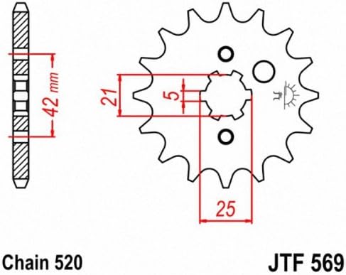 Звездичка JT JTF569.16 Предната звезда от стомана 16T