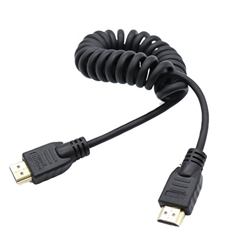 Спирален кабел Foto & Tech Premium 4K Full HDMI, Full HDMI, навити 17-инчов, разширена до 51 инча, съвместима с видеомонитором