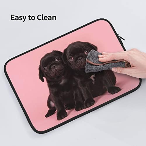 Малка чанта за лаптоп FFEXS със сладко черно куче, здрав водоустойчив плат, чанта за лаптоп 13/15 инча, за бизнес, за