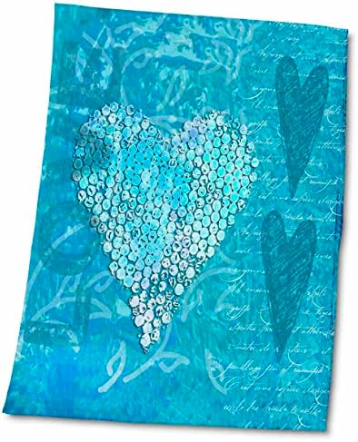 3D Картина на Андреа Хаазе Любов и Сърца - Живопис Любов в сърцето, синя, бяла - Кърпи (twl-264791-3)