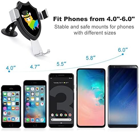 Лъки Llama Rainbow Планина за телефон за Автомобил, Универсална стойка за Мобилен телефон арматурното табло, Предното Стъкло на Вентилационна Закопчалка е Подходяща за ?