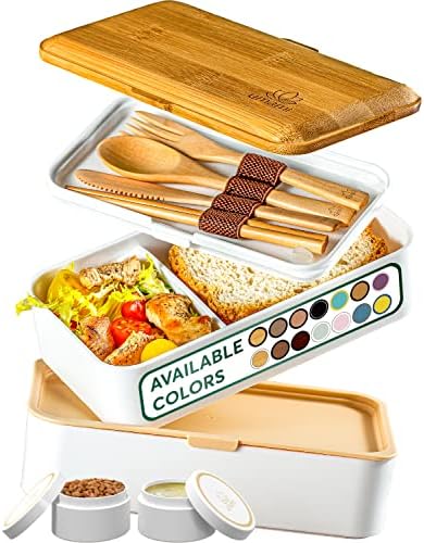 Обяд-бокс Умами Bento Box за възрастни с кухня, голям, 40 грама, Универсални Контейнери за обяд с отделения за приготвяне на храна за мъже / Жени, Скъпа Запечатани кутия за