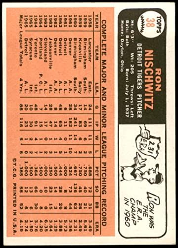 1966 Topps # 38 Рон Нишвиц Детройт Тайгърс (Бейзболна картичка) EX/MT Тайгърс