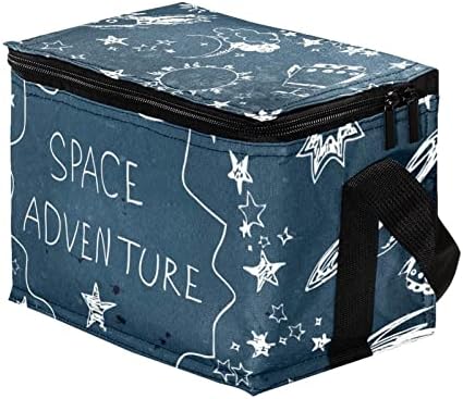 Дамски Чанта за Обяд GUEROTKR, Кутия за Обяд за мъже, Дамски Кутия за Обяд, синьо модел на космически кораб с планетата, на Вселената и звездното небе