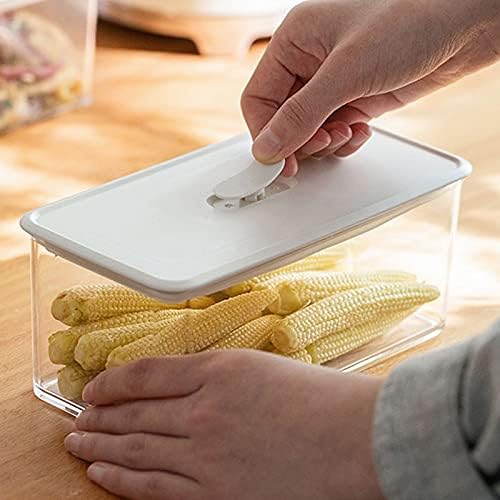 Кутия за съхранение на пресни продукти FUUIE Lunch Box от неръждаема стомана за кухня с капак и дръжка за освобождаване на въздух и да се подобри опазването на свежест